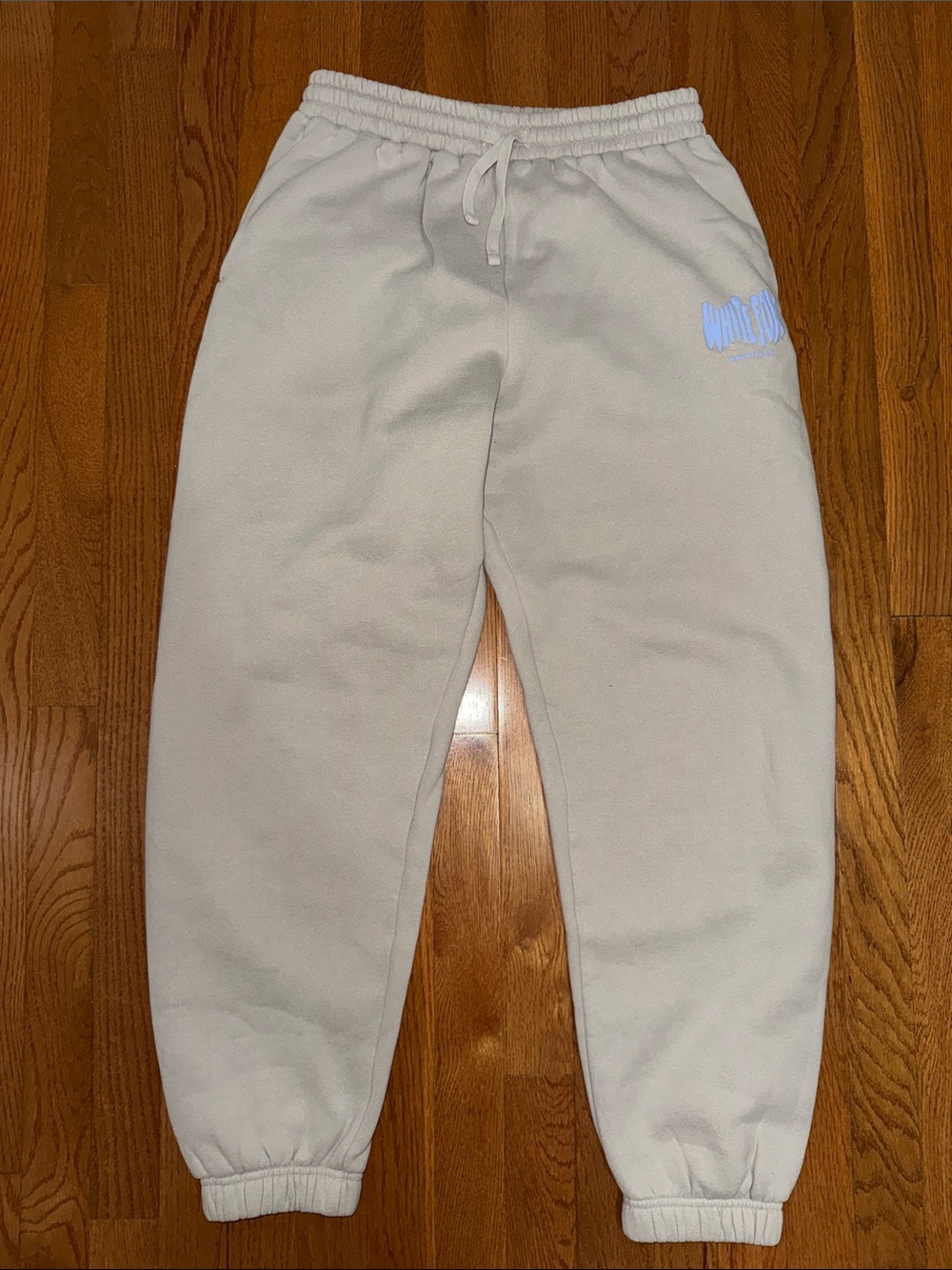 White Fox Boutique Light Gray Sweat Joggers with Logo